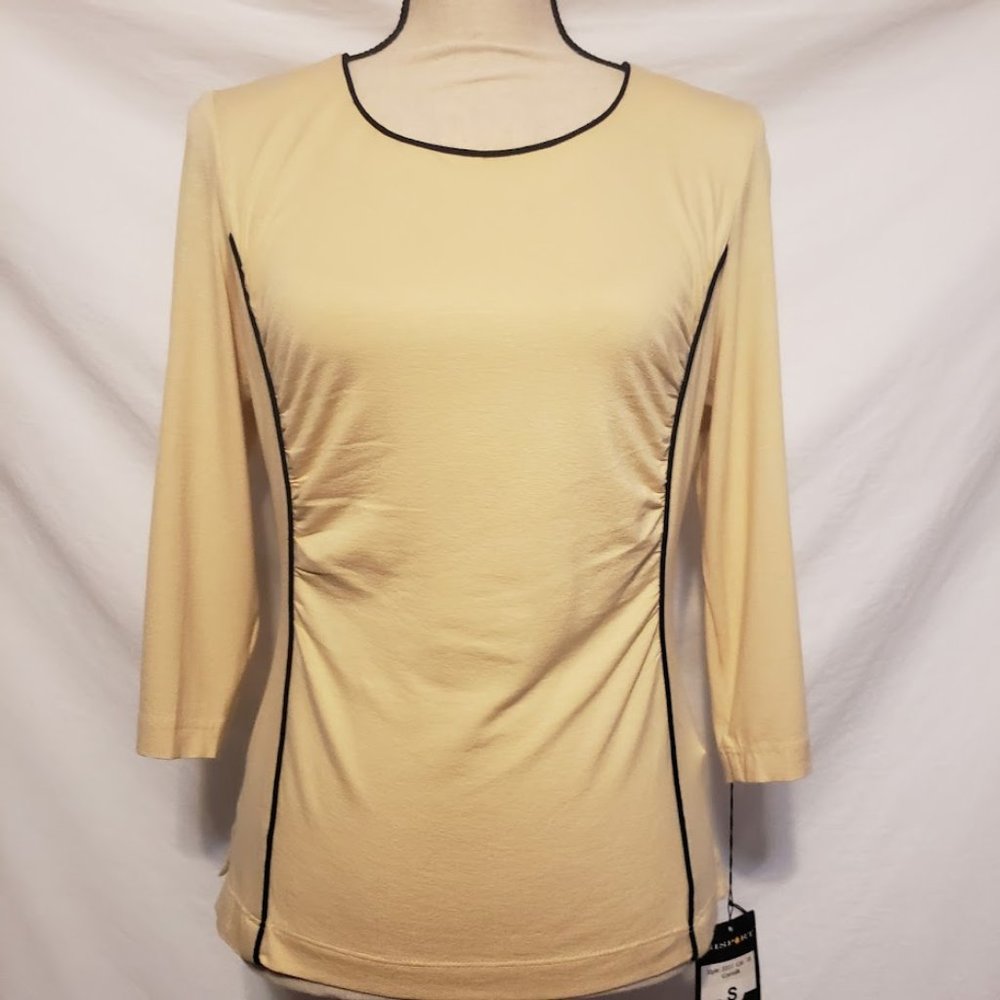 NWT ISISPORT Women's Urban League 3/4 Sleeve Top Golf Yellow Small S